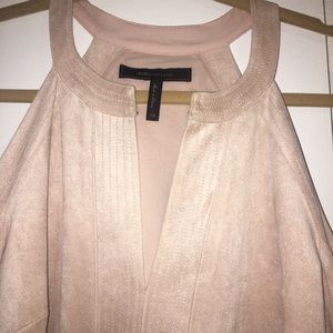 BCBG Maxeria blush suede dress with sleeves